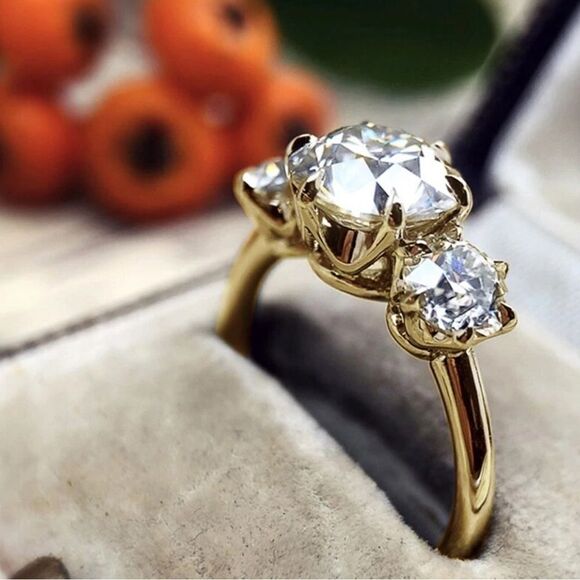 3CT‎ Trio Diamond Stimulate 14k Finish Ring. - Picture 7 of 9